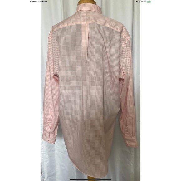 Turtleson Button Down Shirt Mens Large Golf Performance Pink Gingham Plaid - Picture 2 of 7